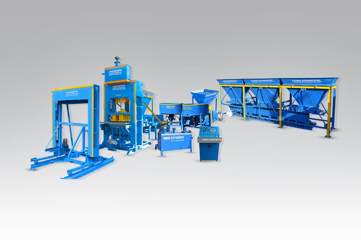 12 BRICKS FULLY AUTOMATIC FLY ASH BRICKS MACHINE WITH BATCHING PLANT